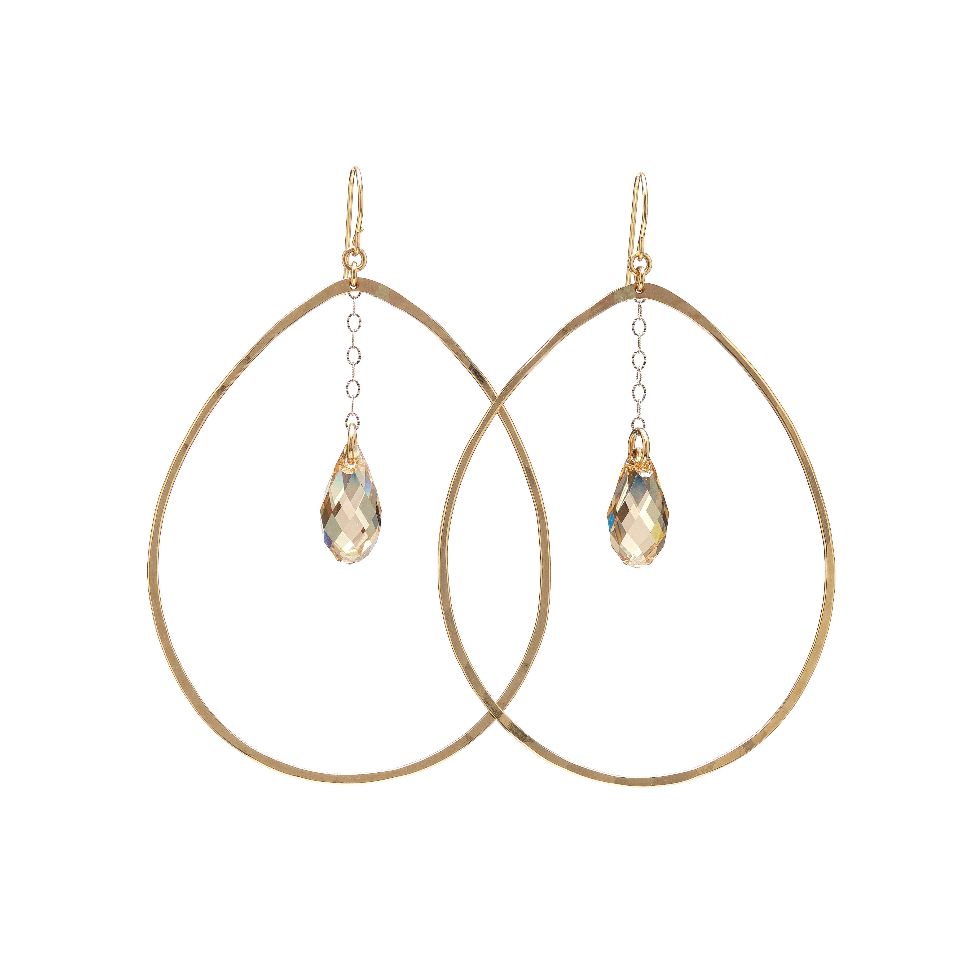 Large Crystal Dew Drop Earrings