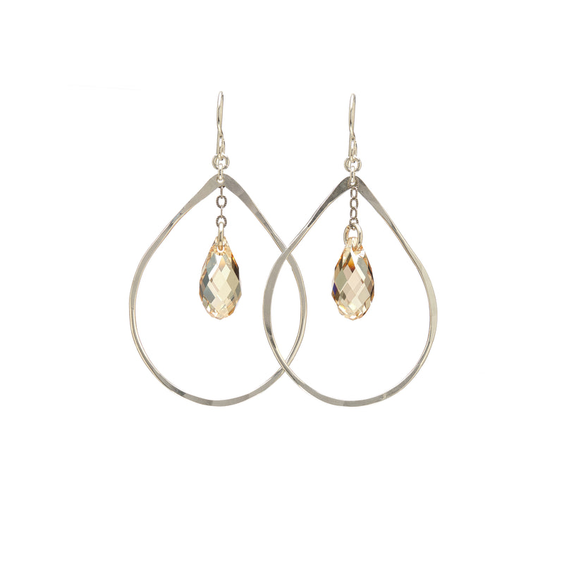Small Dew Drop Earrings with Crystal