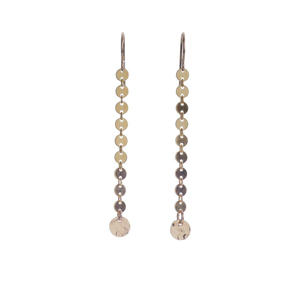 14k Gold Filled Flat disc chain Mykonos earrings