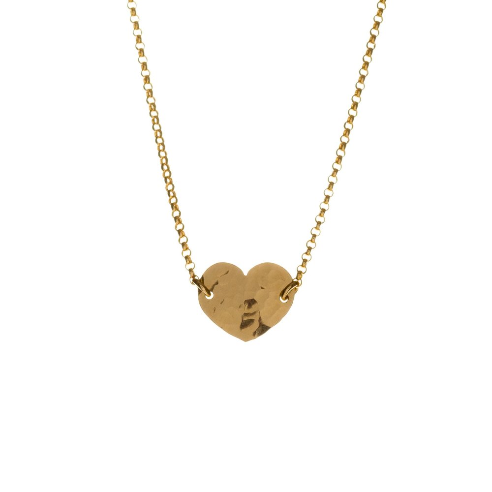 Kenda Kist 14k Gold Filled hammered Heart pendant on a chain necklace