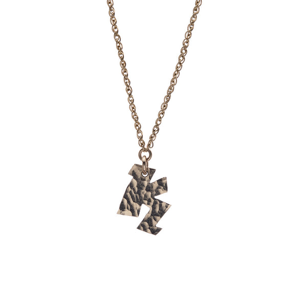 14k Gold Filled cable chain with graffiti initial pendant