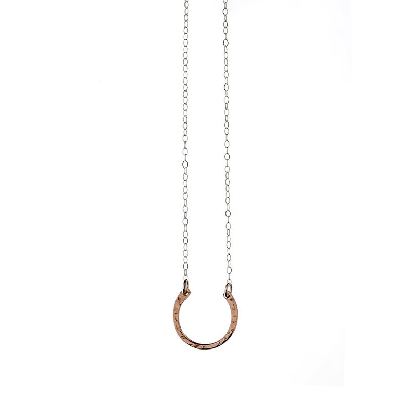 Rose Gold Filled Lucky Charm Horseshoe Pendant Necklace