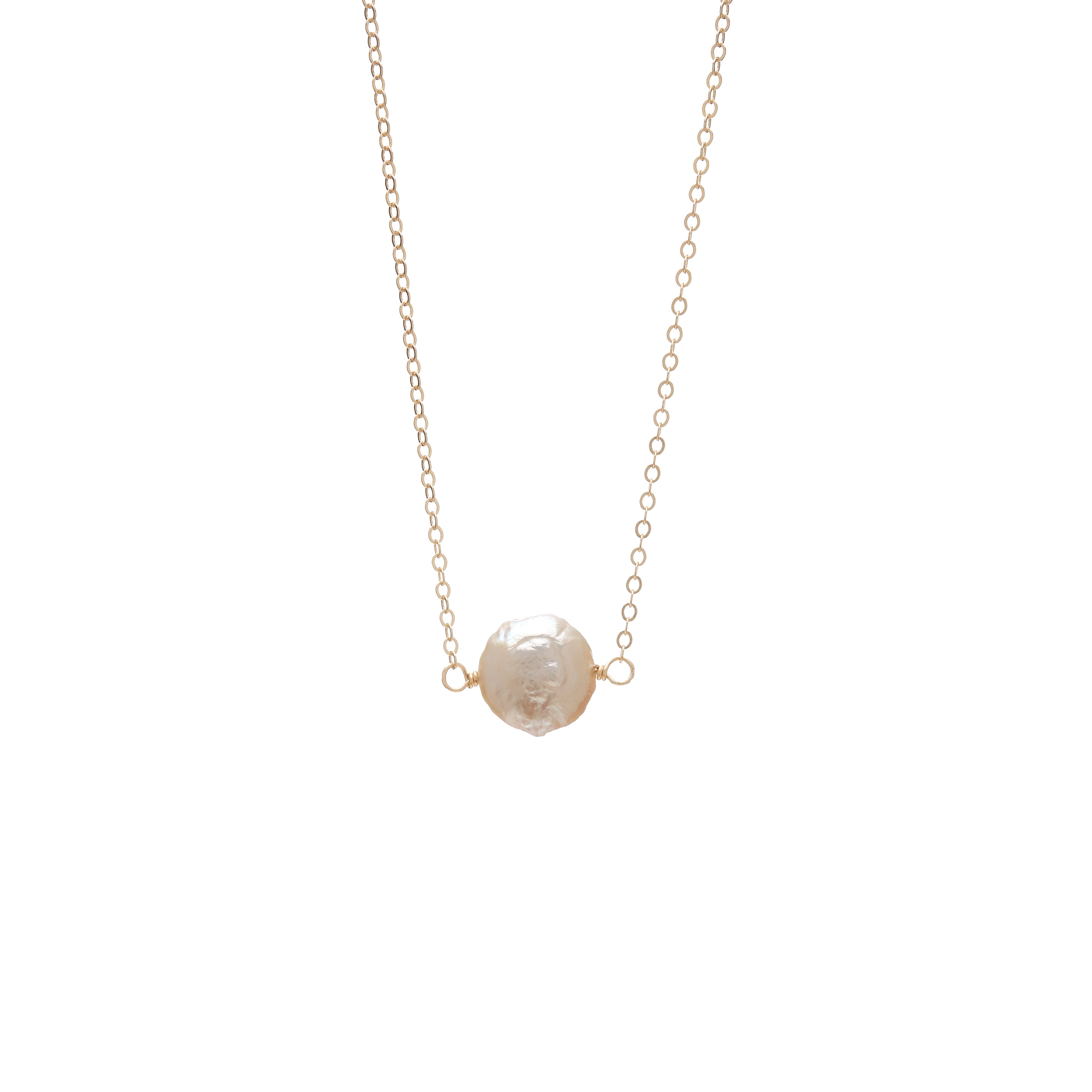 Coin Single Pearl Necklace