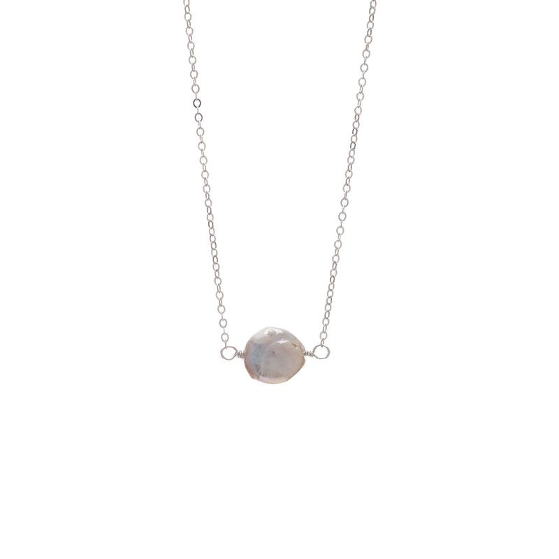 Coin Single Pearl Necklace