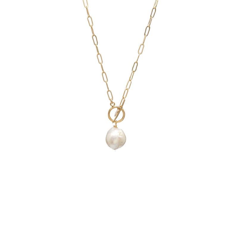 Baroque Pearl Toggle Necklace