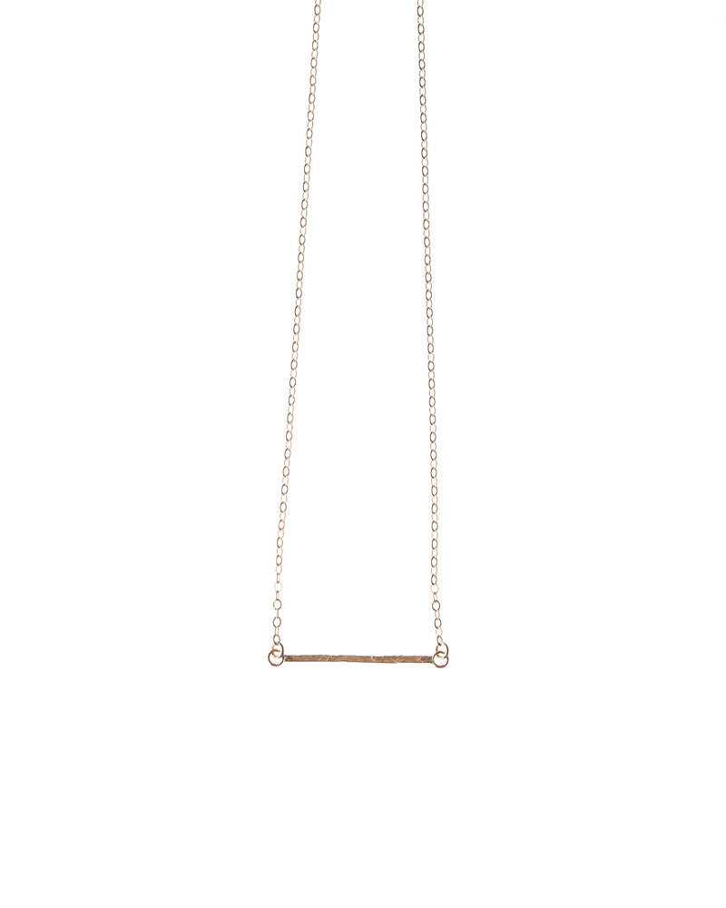 Dainty Bar Pendant Necklace in Rose Gold Filled