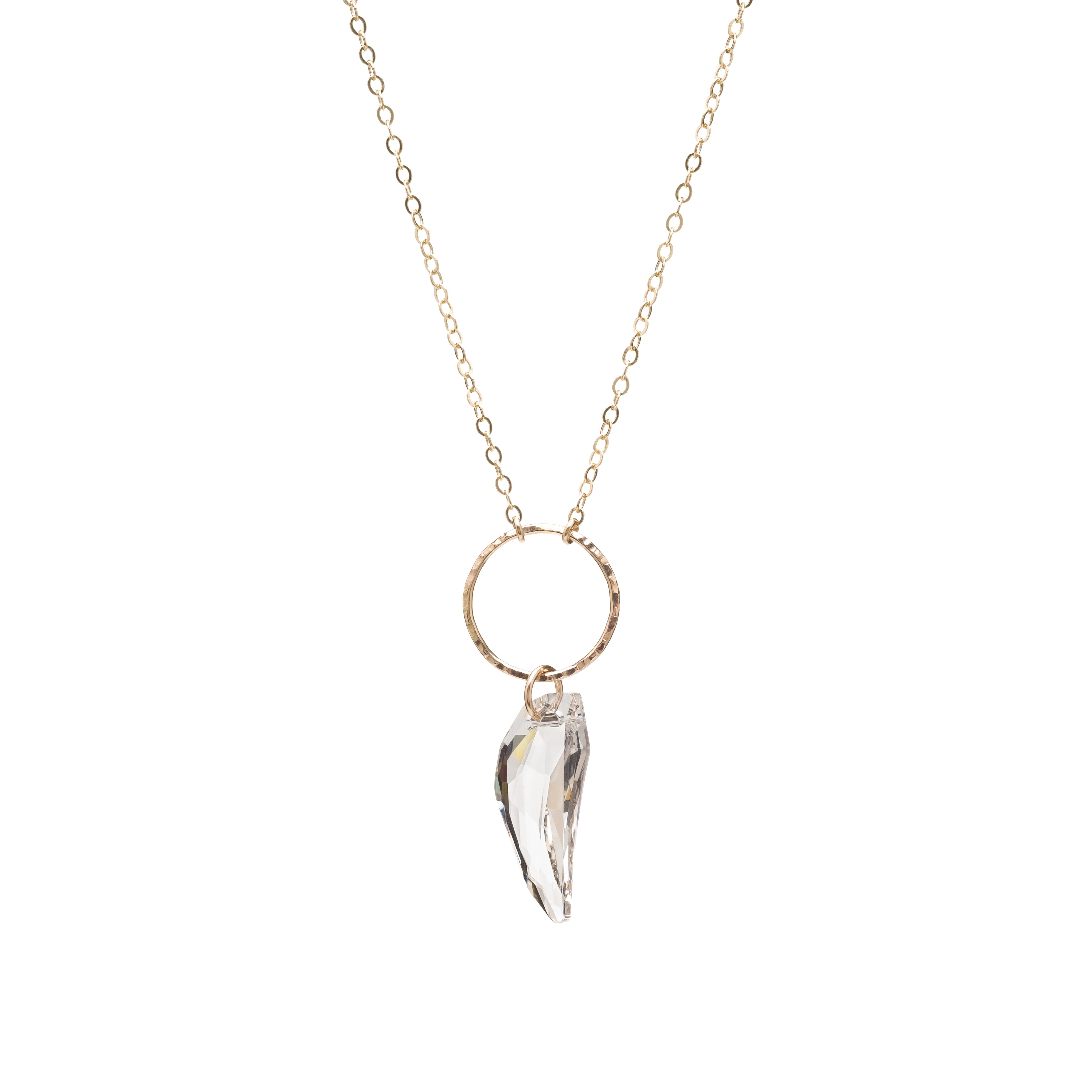 14k Gold Filled Pegasus Wing Clear Swarovski® Crystal Necklace