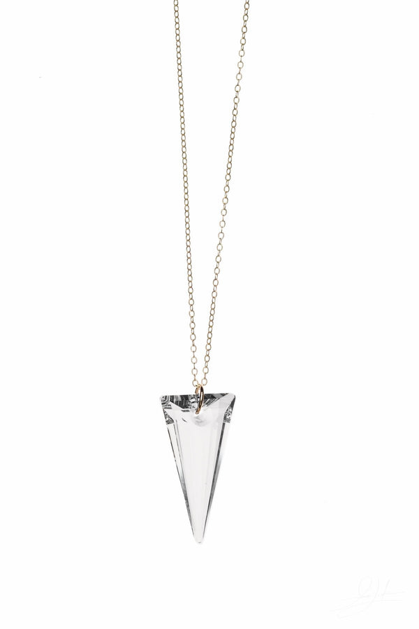 Clear Swarovski® Spike Crystal Maxi Necklace on 14k Gold Filled Chain