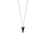 Black Diamond Swarovski® Spike Crystal Maxi Necklace on Sterling Silver Chain