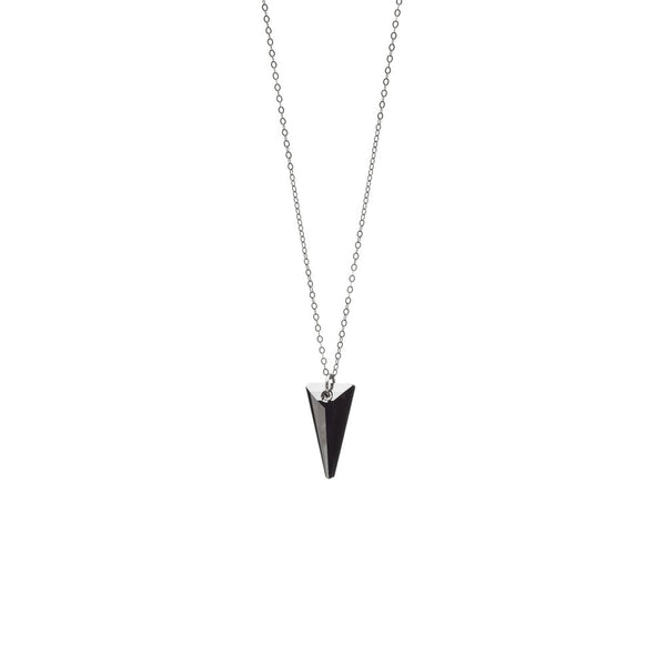 Black Diamond Swarovski® Spike Crystal Maxi Necklace on Sterling Silver Chain