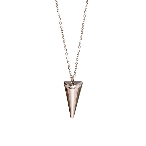 Silver Shade Swarovski® Spike Crystal on a maxi length chain necklace