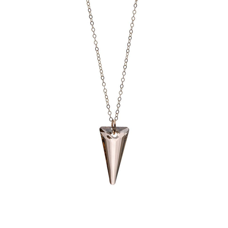 Silver Shade Swarovski® Spike Crystal Maxi Necklace on Rose Gold Filled Chain