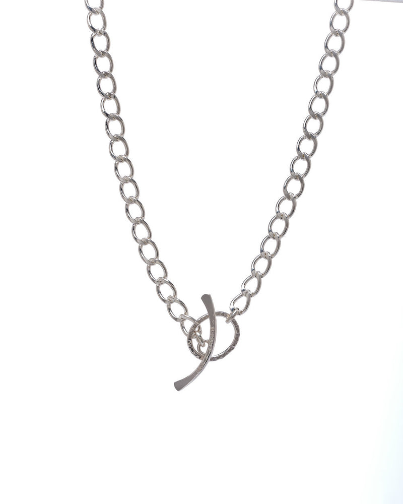 Sterling Silver Chain Necklace with Toggle Clasp