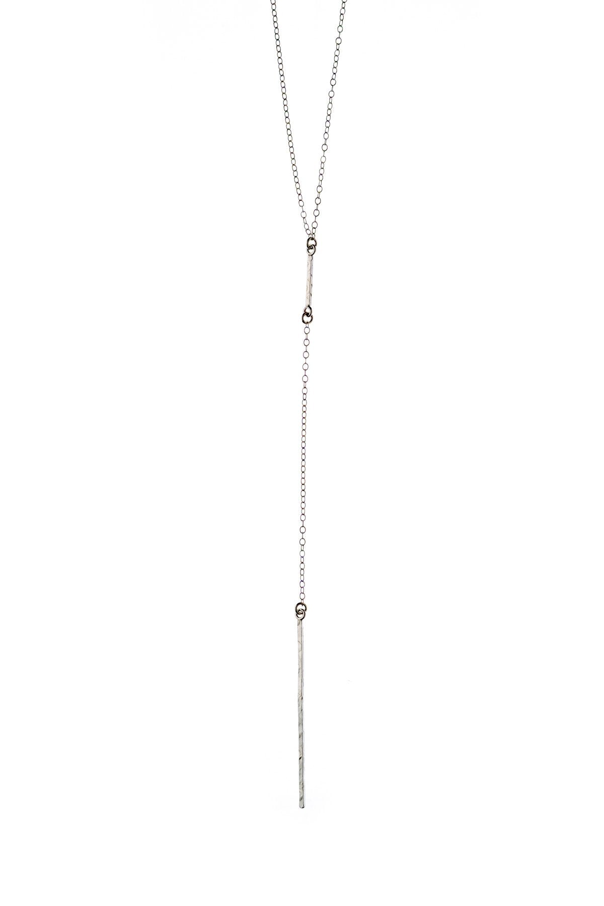 Kenda Kist designed Sterling Silver Long Bar Lariat Necklace
