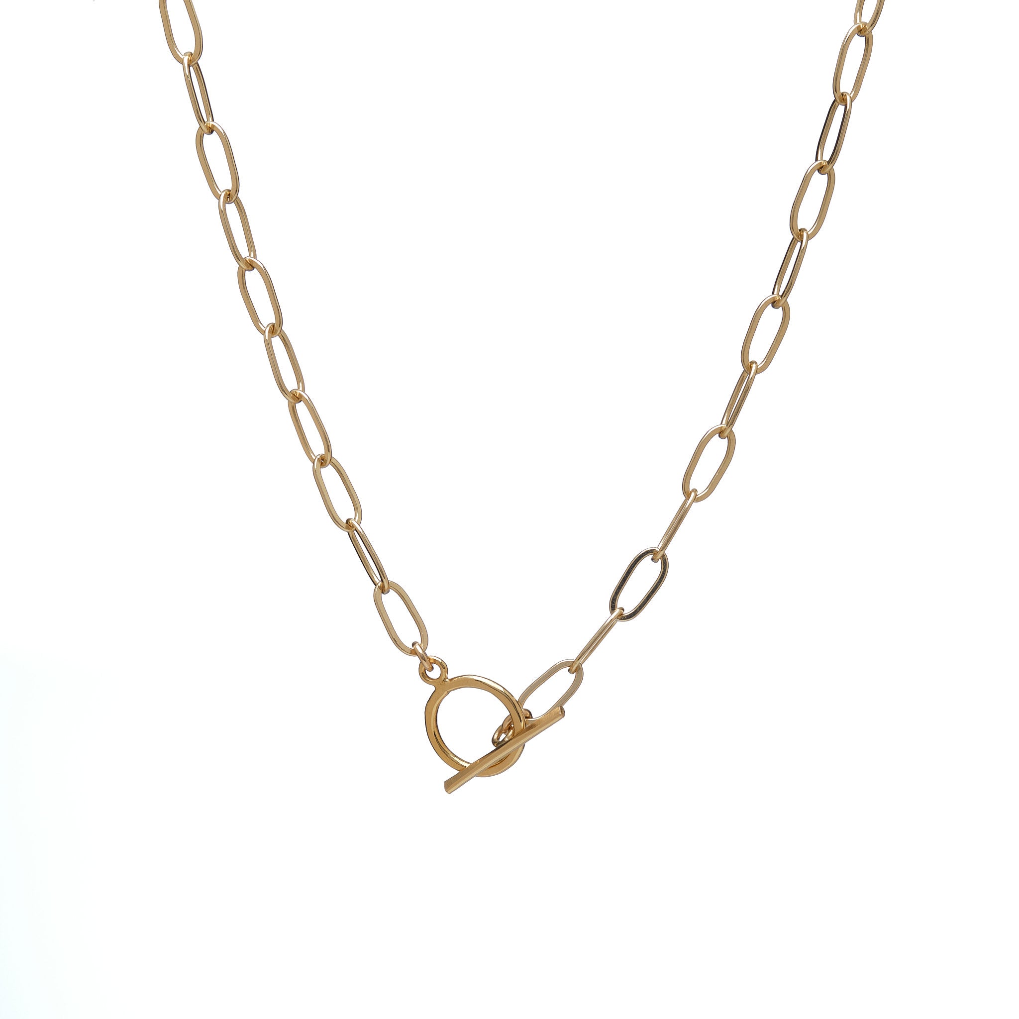 14K GOLD FILLED LAYERING CHAIN NECKLACE W/ TOGGLE CLASP – Kenda Kist