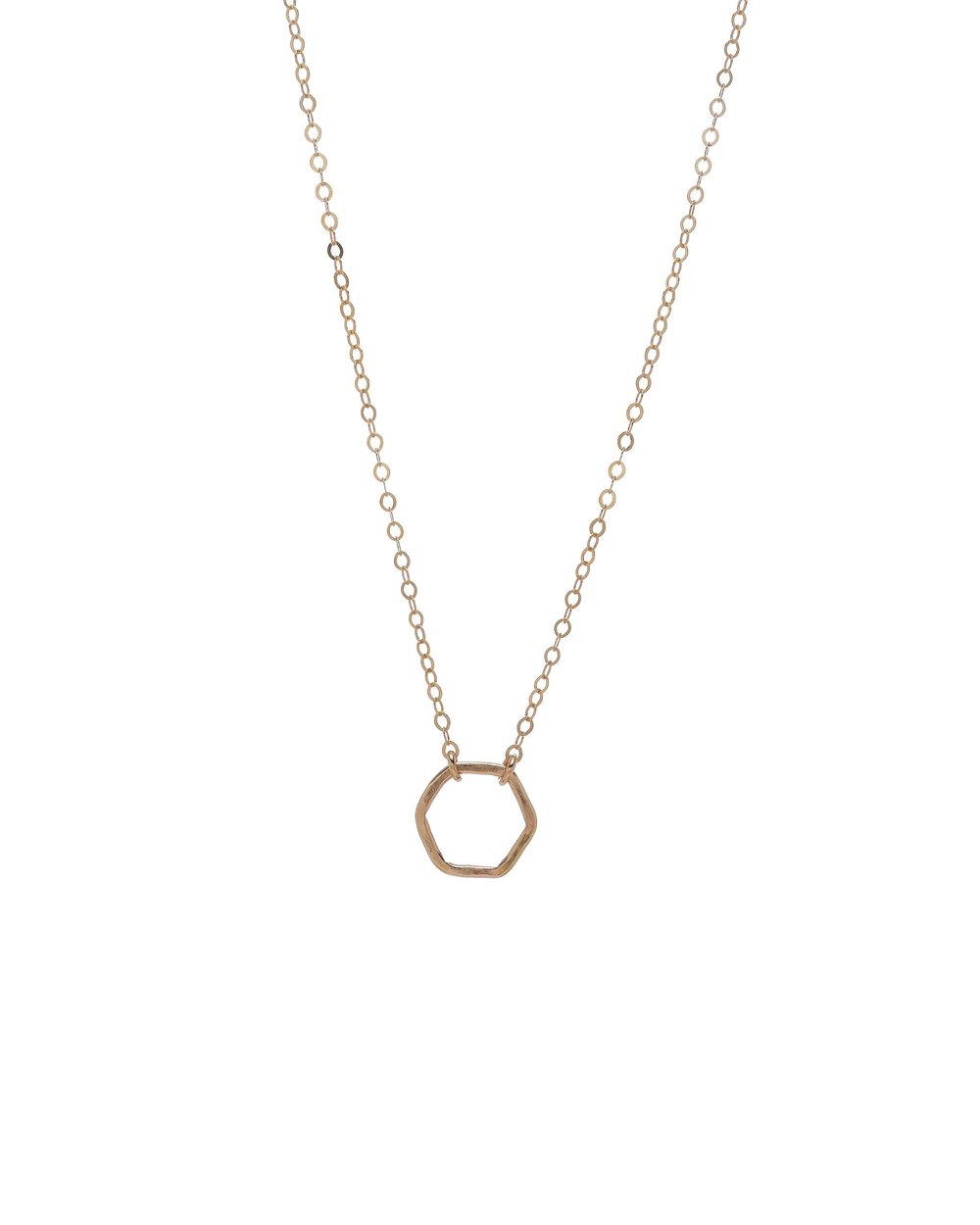 Dainty Geometric Necklace with hexagon charm