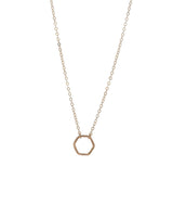 Dainty Geometric Necklace with hexagon charm