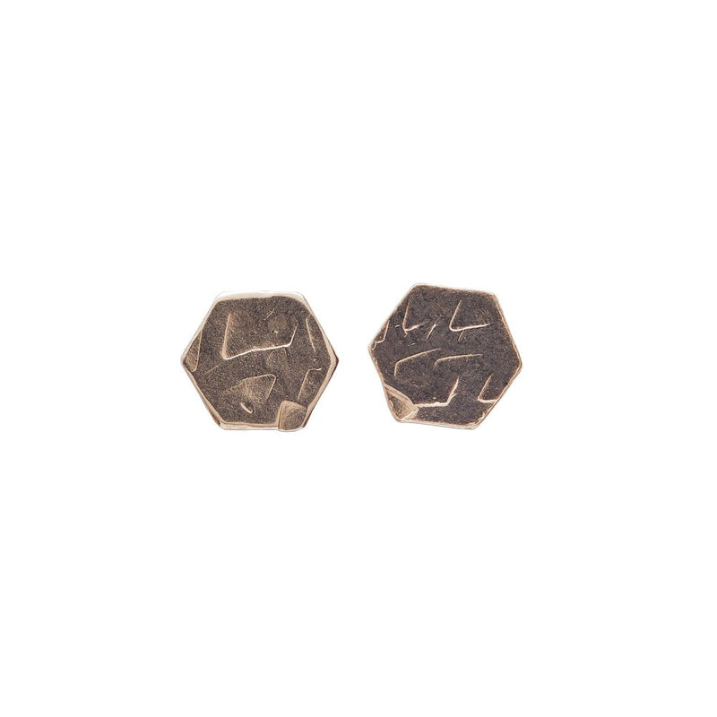 Tiny Hexagon Stud Earrings in 14k Gold Filled