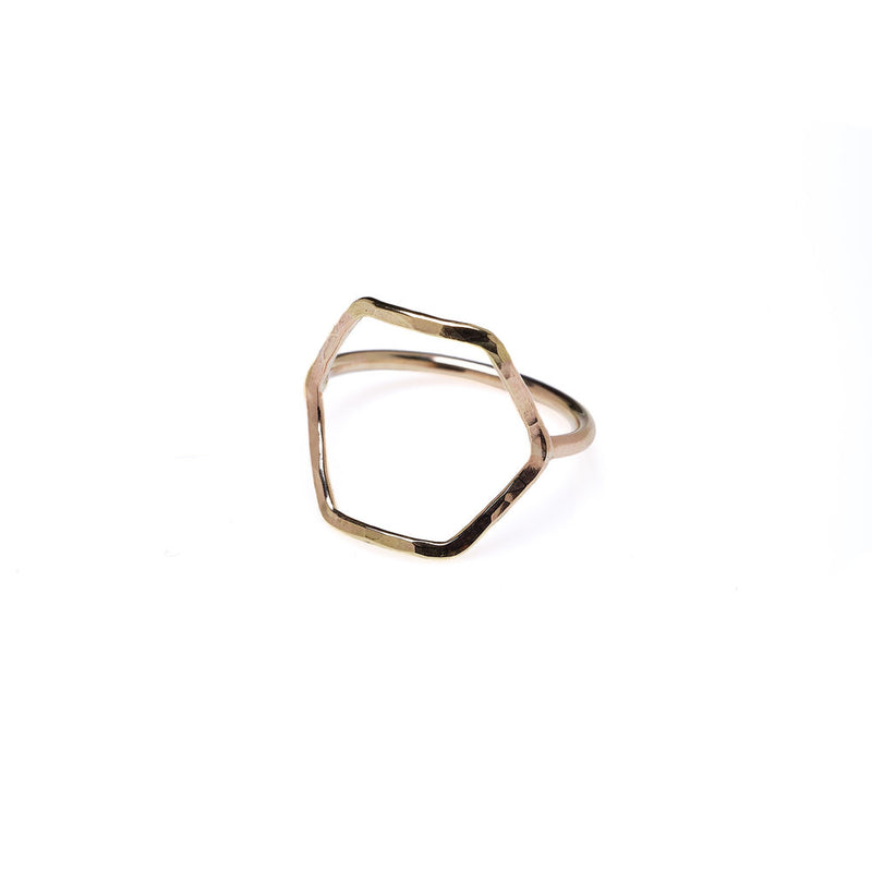 Kenda Kist Hand forged 14k Gold Filled Hexagon Ring