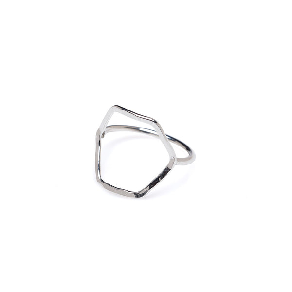 Kenda Kist Hand forged Sterling Silver Hexagon Ring