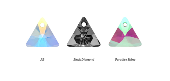 Swarovski® Crystal choices include AB Crsytal, Black Diamond and Paradise Shine