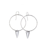 Clear Crystal Swarovski® Spike Hoops in Sterling Silver