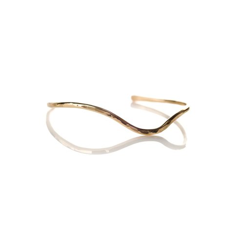 14k Gold Filled Wave Cuff Hand-Forged in NC 