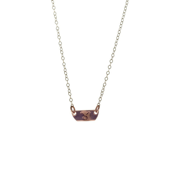 Rose Gold Filled Taurus Zodiac Sign Necklace