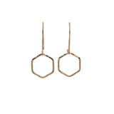 Rose Gold Filled Dainty Hexagon Earring