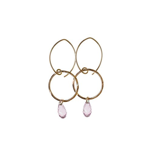 14k Gold Filled and faceted Swarovski® Crystal Small Crystal Circle Earrings