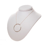 Large Circle Pendant Shine Necklace on a neck display