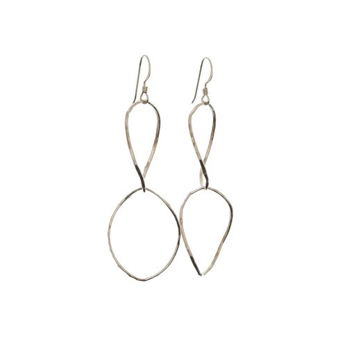 Sterling Silver Earrings with Double Twisted Ovals