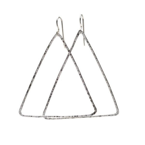 Sterling Silver Triangle Hoops by Kenda Kist
