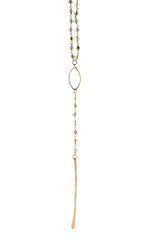 14K Gold Filled and Labradorite Semi-Precious Rosary Esque Necklace