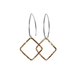 Two-tone metal Small Square Earrings