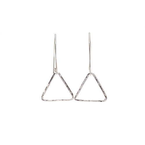 Sterling Silver Small Triangle Earrings