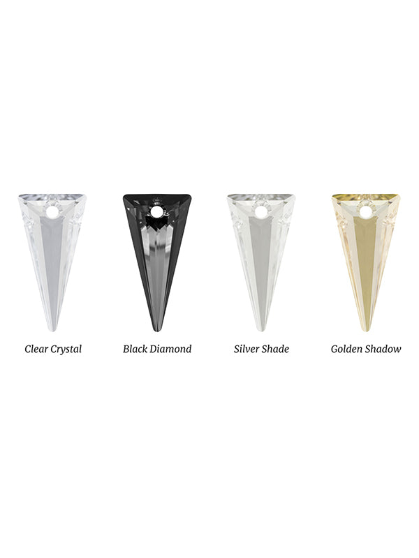 Choices of Swarovski® Spike Crystal in Clear Crystal, Black Diamond, Silver Shade and Golden Shadow
