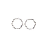 Sterling Silver Hexagon studs by Kenda Kist Jewelry
