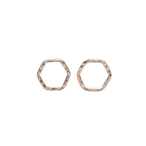 Hexagon studs in 14k Gold Filled by Kenda Kist