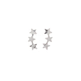 Sterling Silver Star Climber Stud Earrings