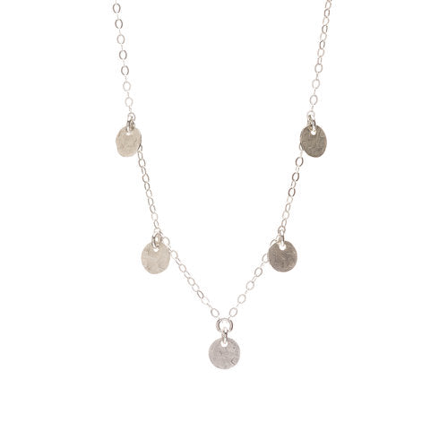 Delicate Talia Five Disc Necklace in Sterling Silver