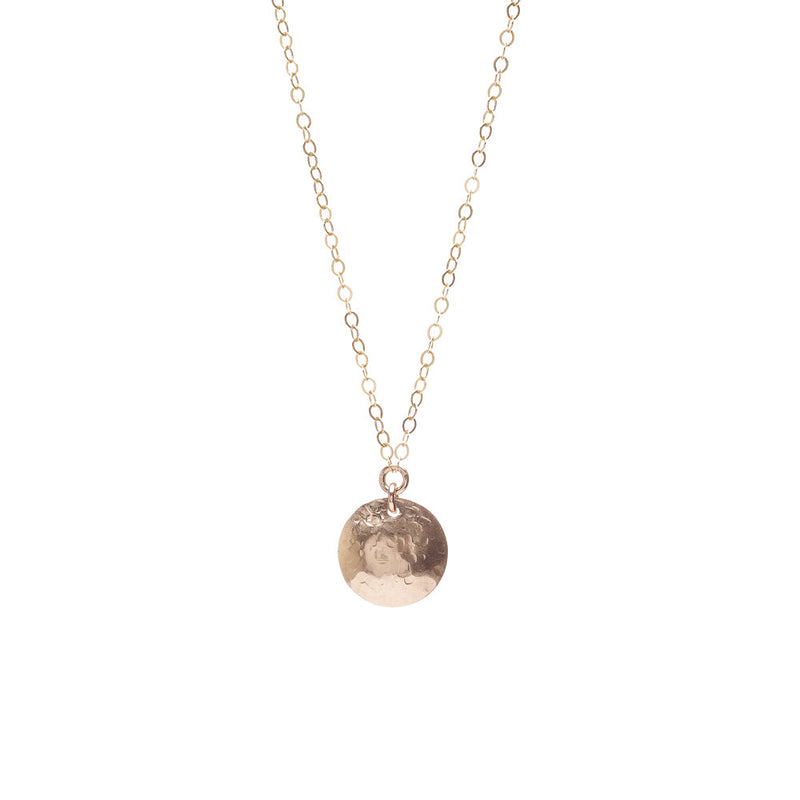 Minimalist Disc Pendant Necklace in 14k Gold Filled
