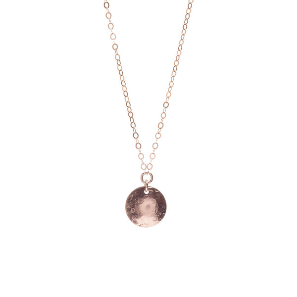 Minimalist Disc Necklace in Rose Gold Filled