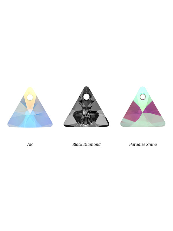 Triangle Swarovski® Crystal options in AB, Black Diamond or Paradise Shine