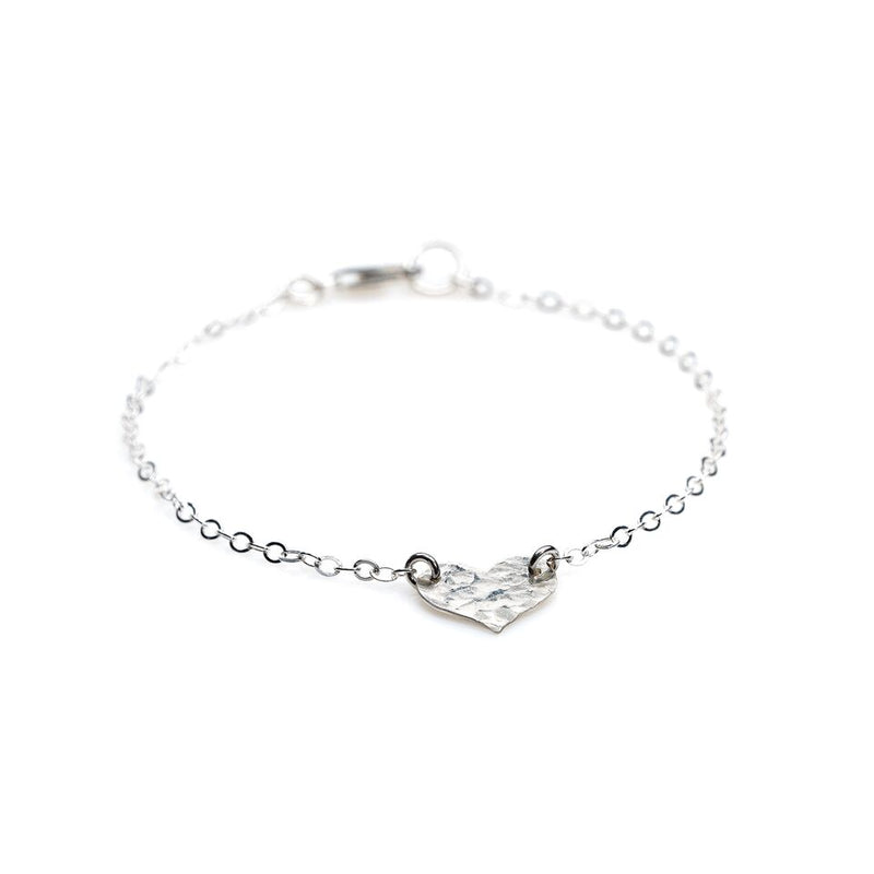 Sterling Silver Heart Pendant on a bracelet chain